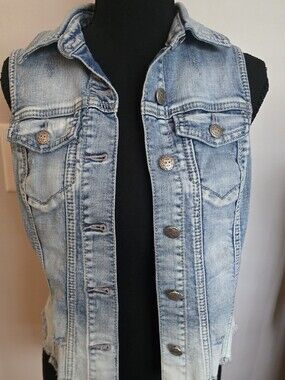 Woman's Silver Jean Vest